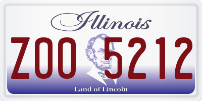 IL license plate Z005212