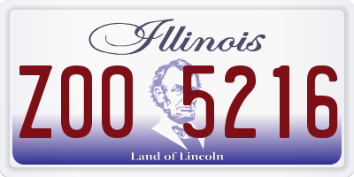 IL license plate Z005216