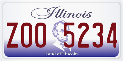 IL license plate Z005234
