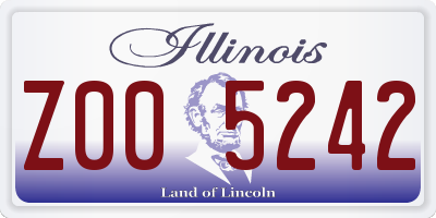 IL license plate Z005242