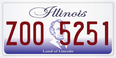 IL license plate Z005251