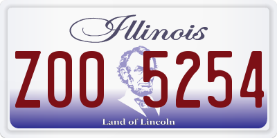 IL license plate Z005254