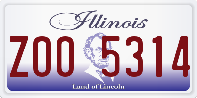 IL license plate Z005314