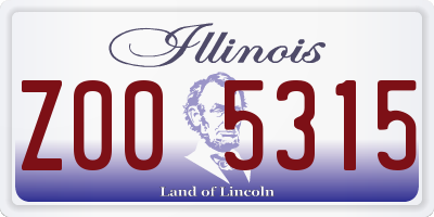IL license plate Z005315