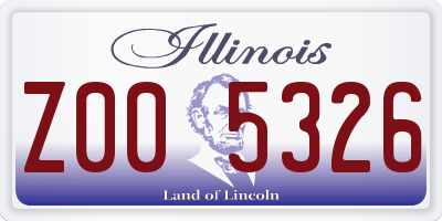 IL license plate Z005326