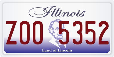 IL license plate Z005352
