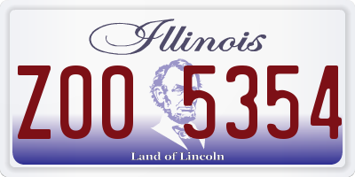 IL license plate Z005354