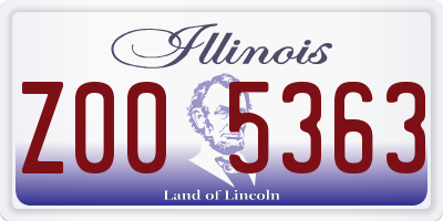 IL license plate Z005363