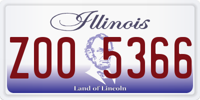 IL license plate Z005366