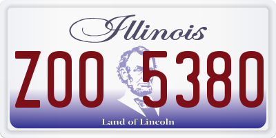 IL license plate Z005380