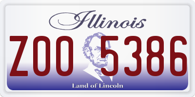 IL license plate Z005386