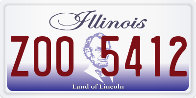 IL license plate Z005412
