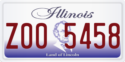IL license plate Z005458