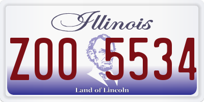 IL license plate Z005534