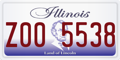 IL license plate Z005538