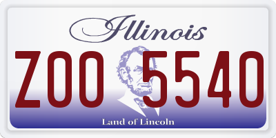 IL license plate Z005540
