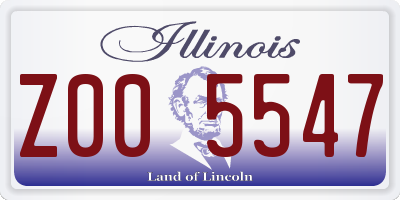 IL license plate Z005547