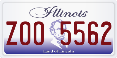 IL license plate Z005562