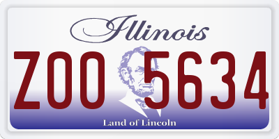 IL license plate Z005634