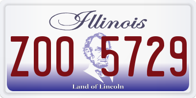 IL license plate Z005729
