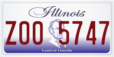 IL license plate Z005747