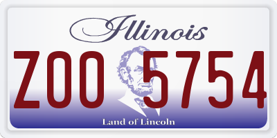IL license plate Z005754