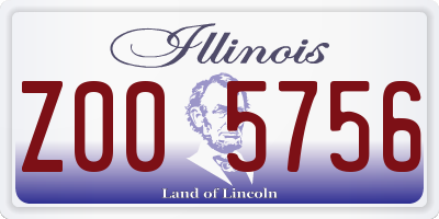 IL license plate Z005756