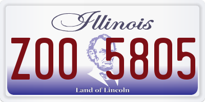 IL license plate Z005805