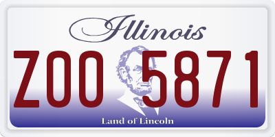 IL license plate Z005871