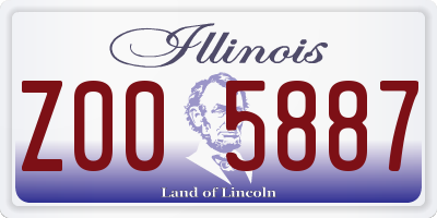 IL license plate Z005887
