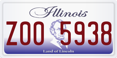 IL license plate Z005938