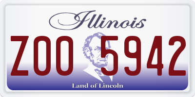 IL license plate Z005942