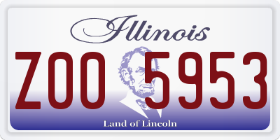 IL license plate Z005953