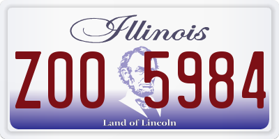 IL license plate Z005984