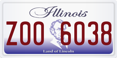 IL license plate Z006038