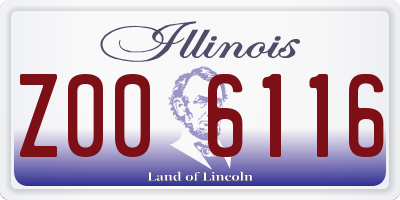 IL license plate Z006116