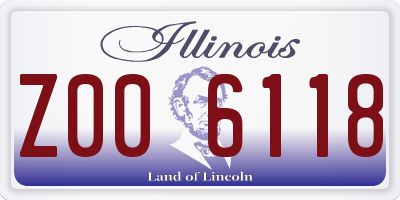 IL license plate Z006118