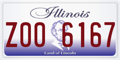 IL license plate Z006167