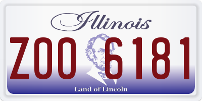 IL license plate Z006181