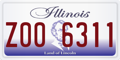IL license plate Z006311
