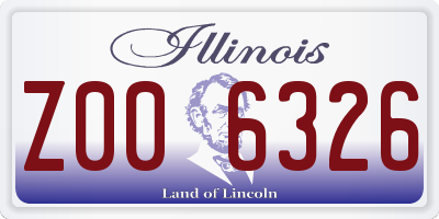 IL license plate Z006326