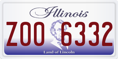 IL license plate Z006332