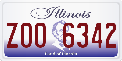 IL license plate Z006342