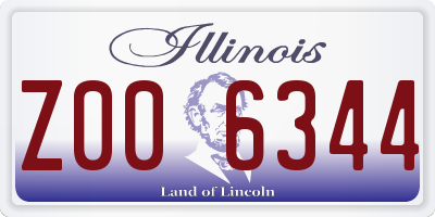 IL license plate Z006344