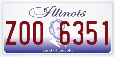 IL license plate Z006351