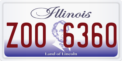 IL license plate Z006360