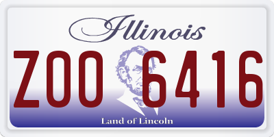 IL license plate Z006416