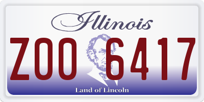 IL license plate Z006417