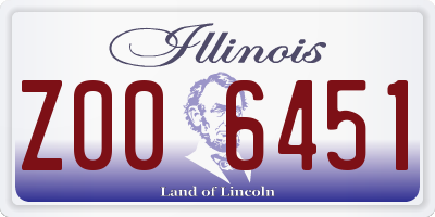 IL license plate Z006451