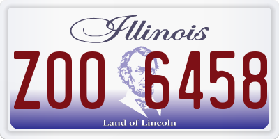 IL license plate Z006458